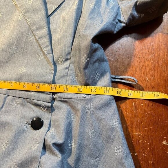 Vintage 90s Peplum Waist Midi Dress Womens M Professional Retro Pleated USA - Picture 13 of 15